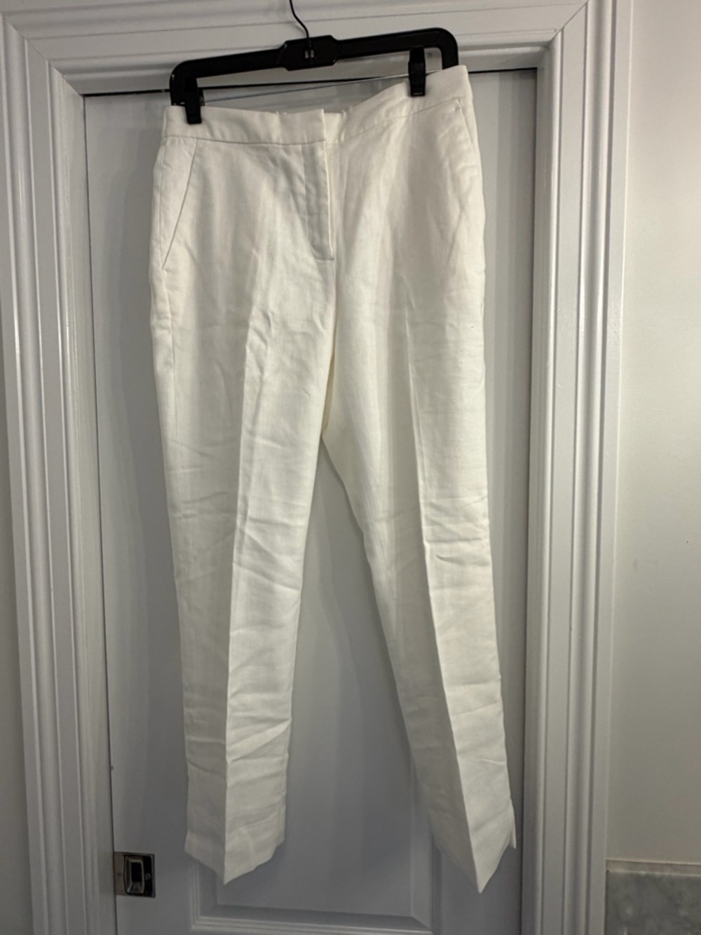 J. Crew White Straight Leg Tailored Pants